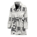 Piano Pattern Print Women's Bathrobe
