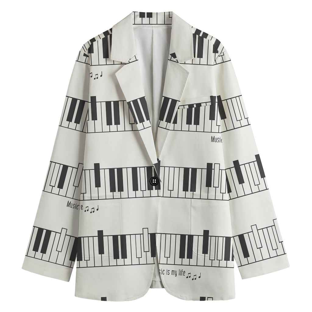Piano Pattern Print Women's Blazer