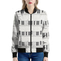 Piano Pattern Print Women's Bomber Jacket