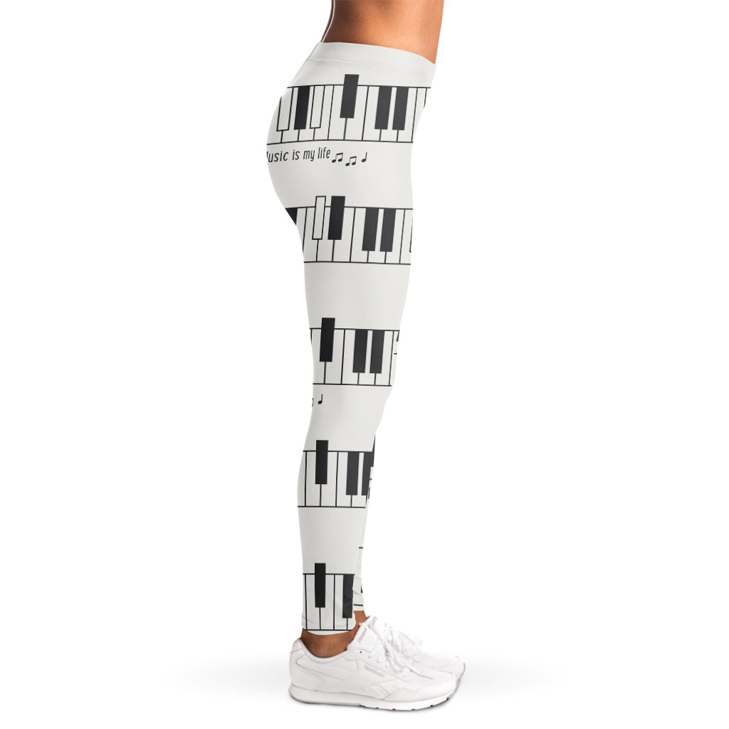 Piano Pattern Print Women's Leggings