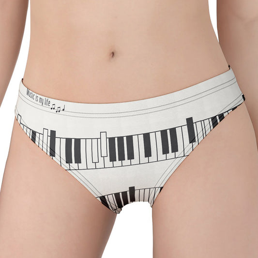 Piano Pattern Print Women's Panties