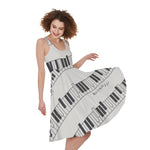 Piano Pattern Print Women's Sleeveless Dress