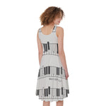 Piano Pattern Print Women's Sleeveless Dress