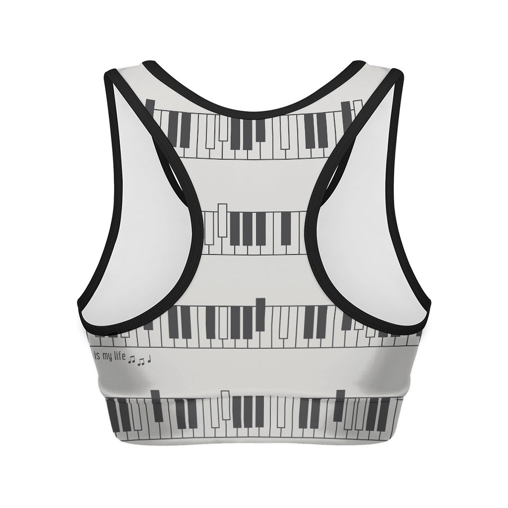 Piano Pattern Print Women's Sports Bra