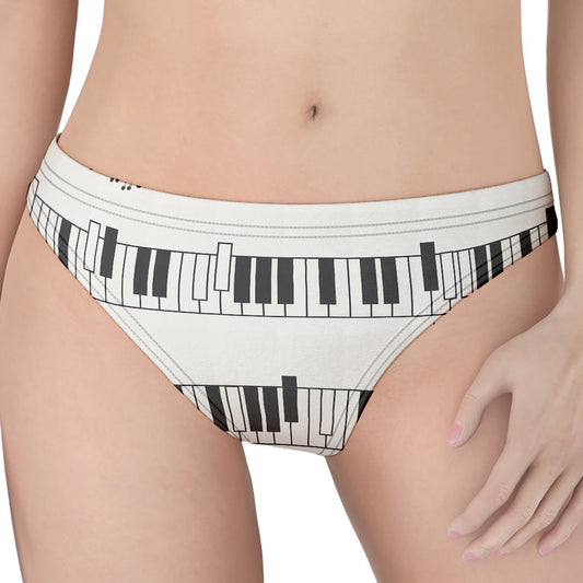 Piano Pattern Print Women's Thong