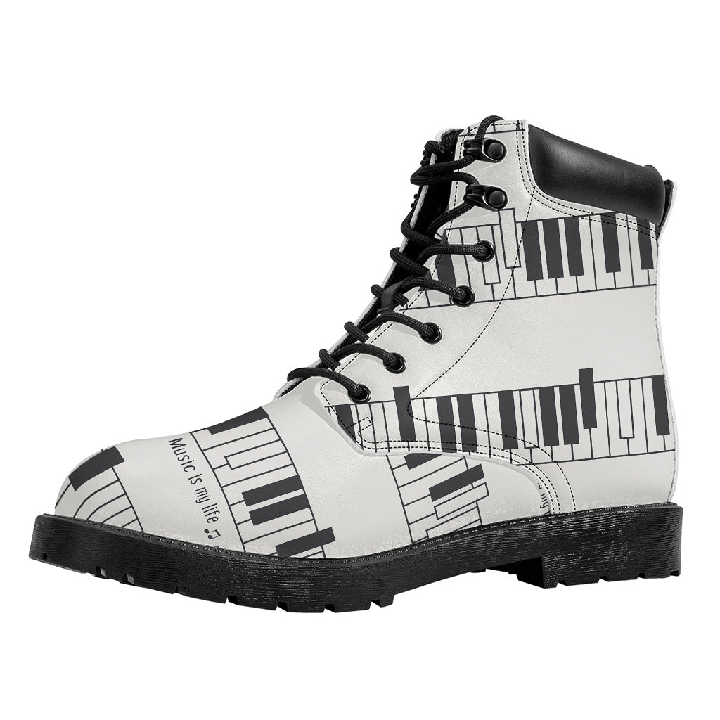 Piano Pattern Print Work Boots