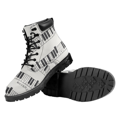 Piano Pattern Print Work Boots
