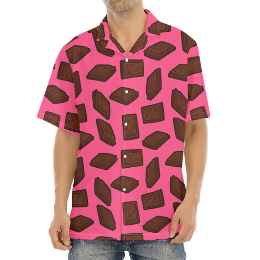 Pieces of Chocolate Pattern Print Aloha Shirt