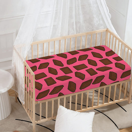 Pieces of Chocolate Pattern Print Baby Crib Sheet