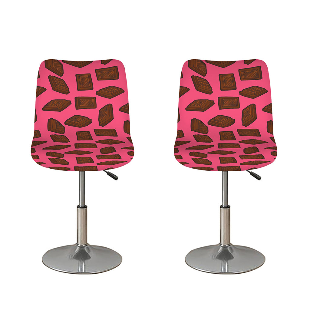 Pieces of Chocolate Pattern Print Bar Stool Covers