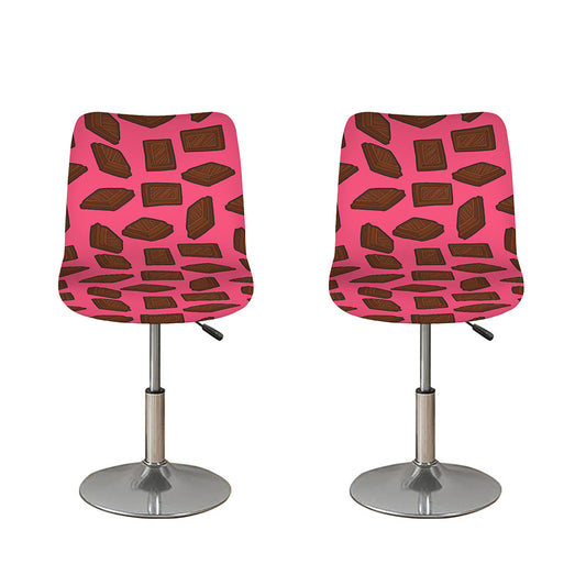 Pieces of Chocolate Pattern Print Bar Stool Covers