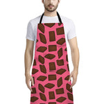 Pieces of Chocolate Pattern Print Bib Apron With Pocket