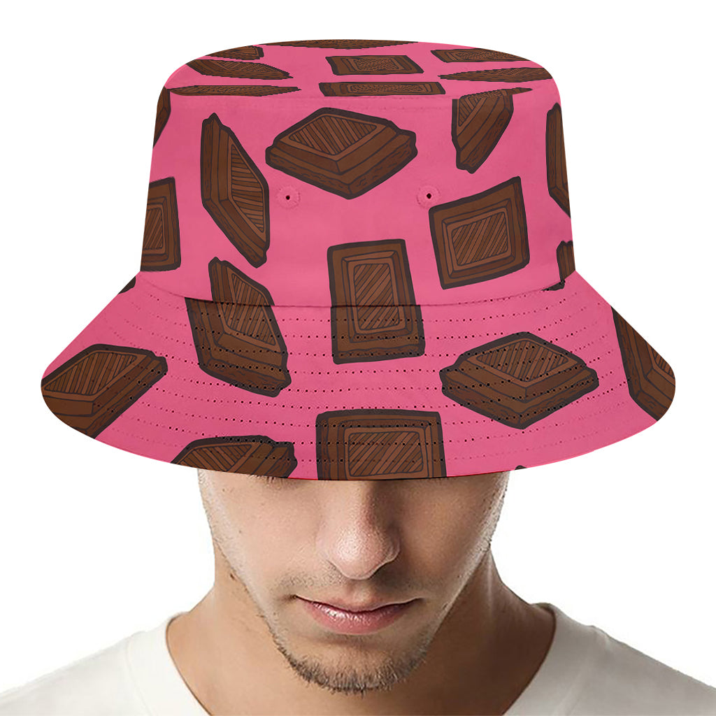 Pieces of Chocolate Pattern Print Bucket Hat