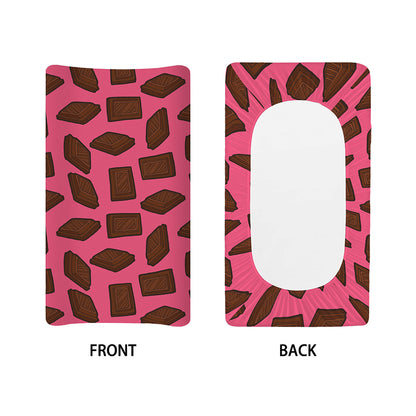 Pieces of Chocolate Pattern Print Changing Pad Cover