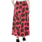 Pieces of Chocolate Pattern Print Chiffon Maxi Skirt