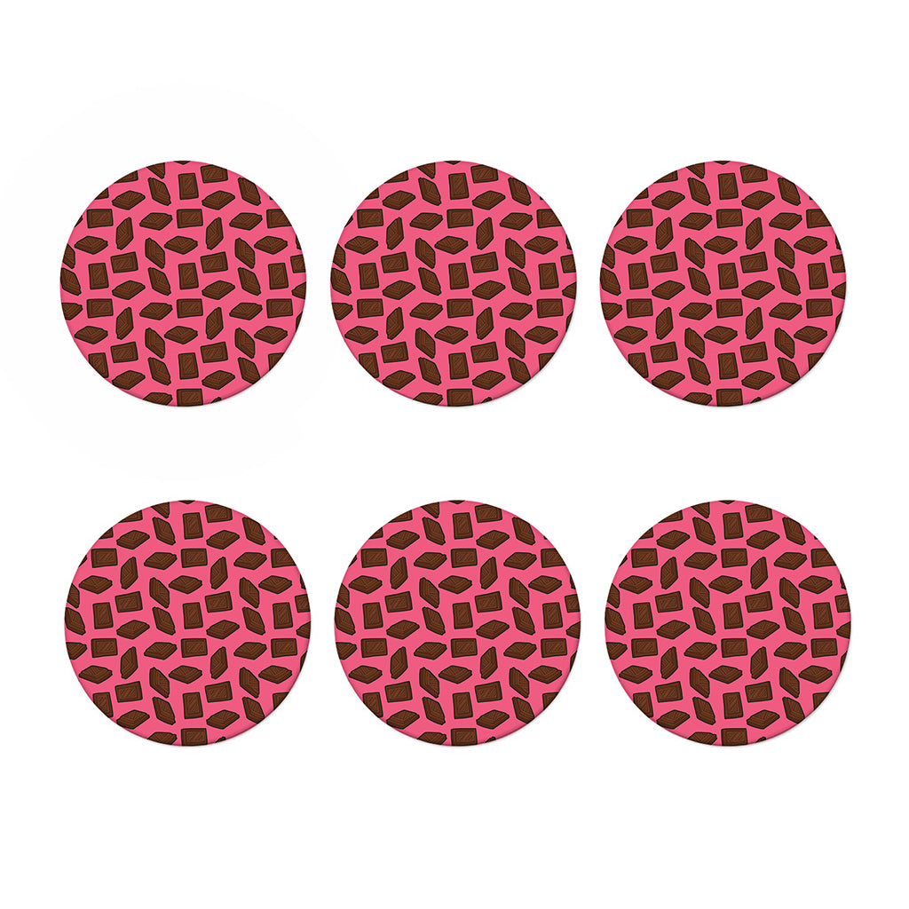 Pieces of Chocolate Pattern Print Coaster Set
