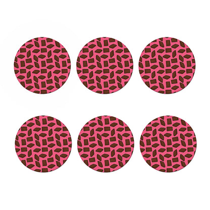Pieces of Chocolate Pattern Print Coaster Set