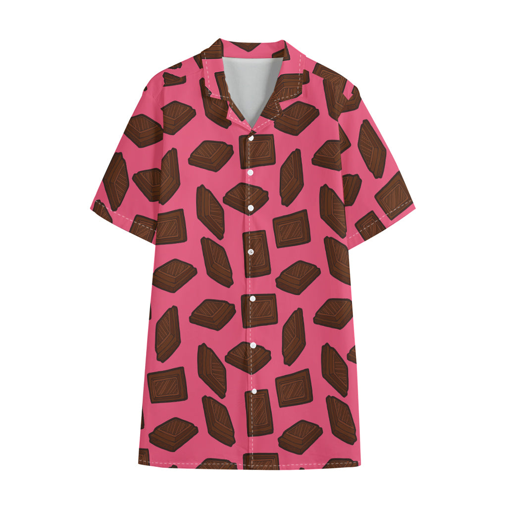 Pieces of Chocolate Pattern Print Cotton Hawaiian Shirt