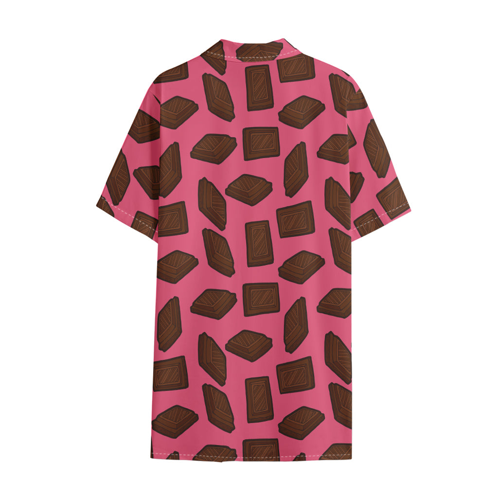 Pieces of Chocolate Pattern Print Cotton Hawaiian Shirt
