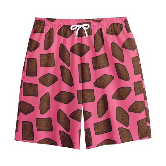 Pieces of Chocolate Pattern Print Cotton Shorts