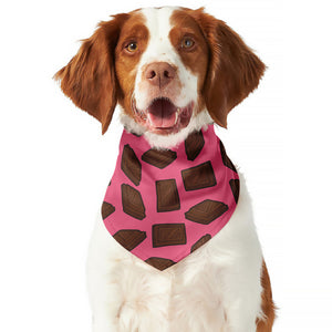 Pieces of Chocolate Pattern Print Dog Bandana