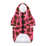 Pieces of Chocolate Pattern Print Dog Zip Up Hoodie