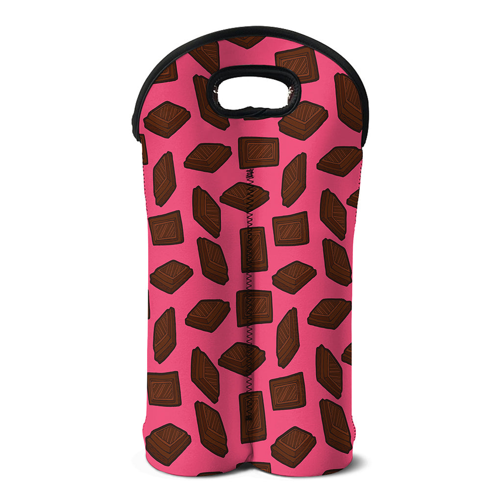Pieces of Chocolate Pattern Print Double Neoprene Wine Tote