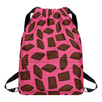 Pieces of Chocolate Pattern Print Drawstring Backpack