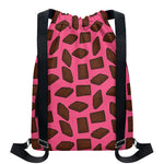 Pieces of Chocolate Pattern Print Drawstring Backpack