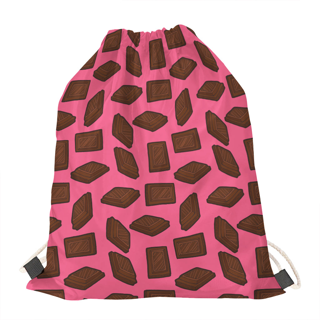 Pieces of Chocolate Pattern Print Drawstring Bag