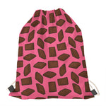 Pieces of Chocolate Pattern Print Drawstring Bag