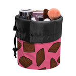 Pieces of Chocolate Pattern Print Drawstring Makeup Bag