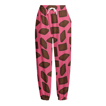 Pieces of Chocolate Pattern Print Fleece Lined Knit Pants
