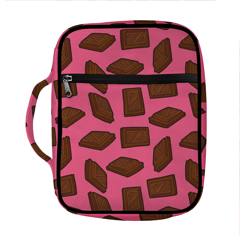 Pieces of Chocolate Pattern Print Front Pocket Bible Bag