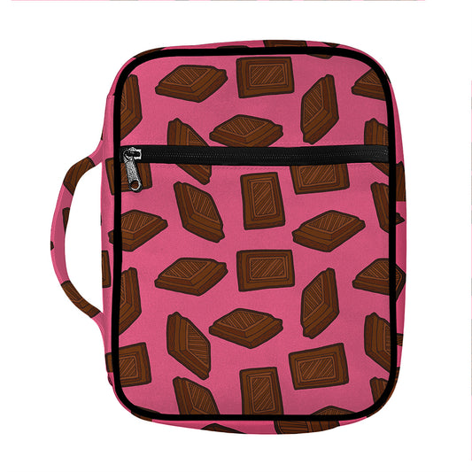 Pieces of Chocolate Pattern Print Front Pocket Bible Bag