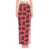 Pieces of Chocolate Pattern Print High Slit Maxi Skirt