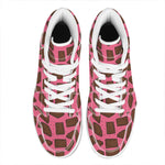 Pieces of Chocolate Pattern Print High Top Leather Sneakers