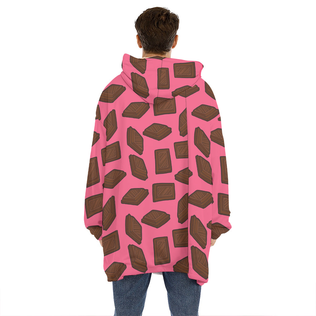 Pieces of Chocolate Pattern Print Hoodie Blanket