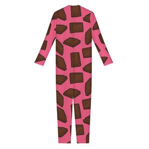 Pieces of Chocolate Pattern Print Jumpsuit