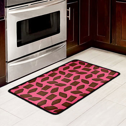 Pieces of Chocolate Pattern Print Kitchen Mat