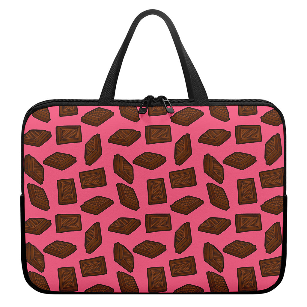 Pieces of Chocolate Pattern Print Laptop Sleeve With Handle