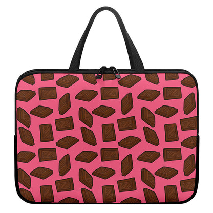 Pieces of Chocolate Pattern Print Laptop Sleeve With Handle