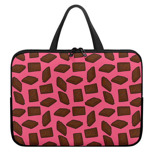 Pieces of Chocolate Pattern Print Laptop Sleeve With Handle