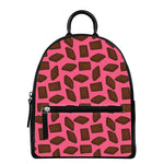 Pieces of Chocolate Pattern Print Leather Backpack