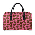 Pieces of Chocolate Pattern Print Leather Duffel Bag