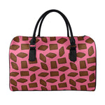 Pieces of Chocolate Pattern Print Leather Duffle Bag