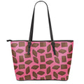 Pieces of Chocolate Pattern Print Leather Tote Bag With Zipper
