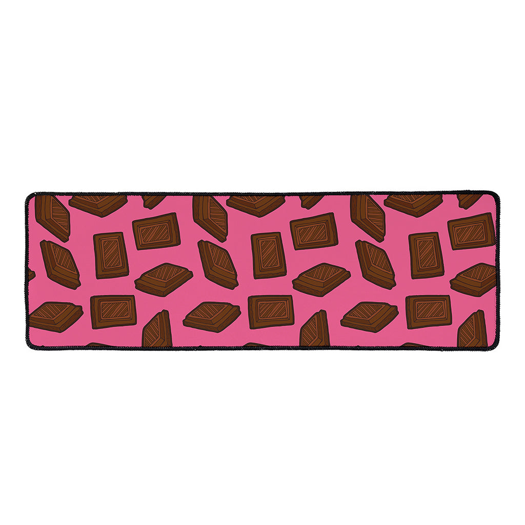 Pieces of Chocolate Pattern Print Long Kitchen Mat