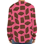 Pieces of Chocolate Pattern Print Long Sleeve Baseball Jersey