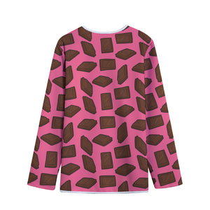 Pieces of Chocolate Pattern Print Long Sleeve Short Coat